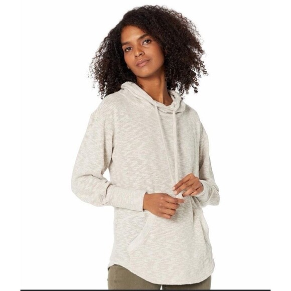 Prana Frieda Top Womens M Drawstring Cowl Neck Long Sleeve Lightweight Oatmeal - Picture 16 of 16
